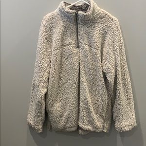 Half zip furry jacket